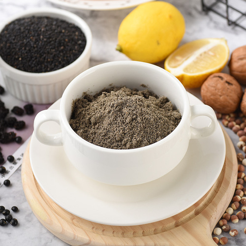 Black sesame, walnut, mulberry powder, black bean powder, meal replacement powder for lazy people, breakfast porridge, black sesame paste, cooked