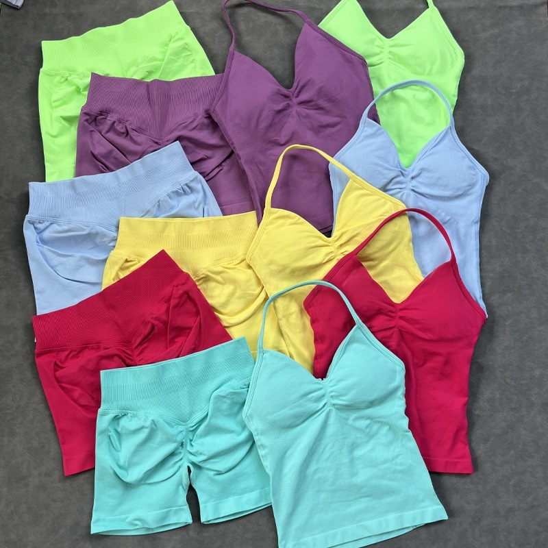 Df Same Style Long Camisole Sports Yoga Tank Top Women's Fitness Set High Elasticity Butt-Lifting Tight-Fitting Df Same Style Long Camisole Sports Yoga Tank Top Women's Fitness Set High Elasticity Butt-Lifting Tight-Fitting