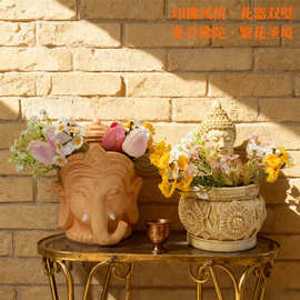 跨境佛像大象阳台花盆庭院家居盆景养育鲜花禅意客厅书房装饰品