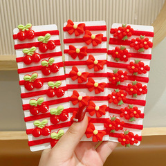 子供の髪の輪の赤い新年の小さい皮の筋は新年にかわいいです。髪の紐を傷つけません。