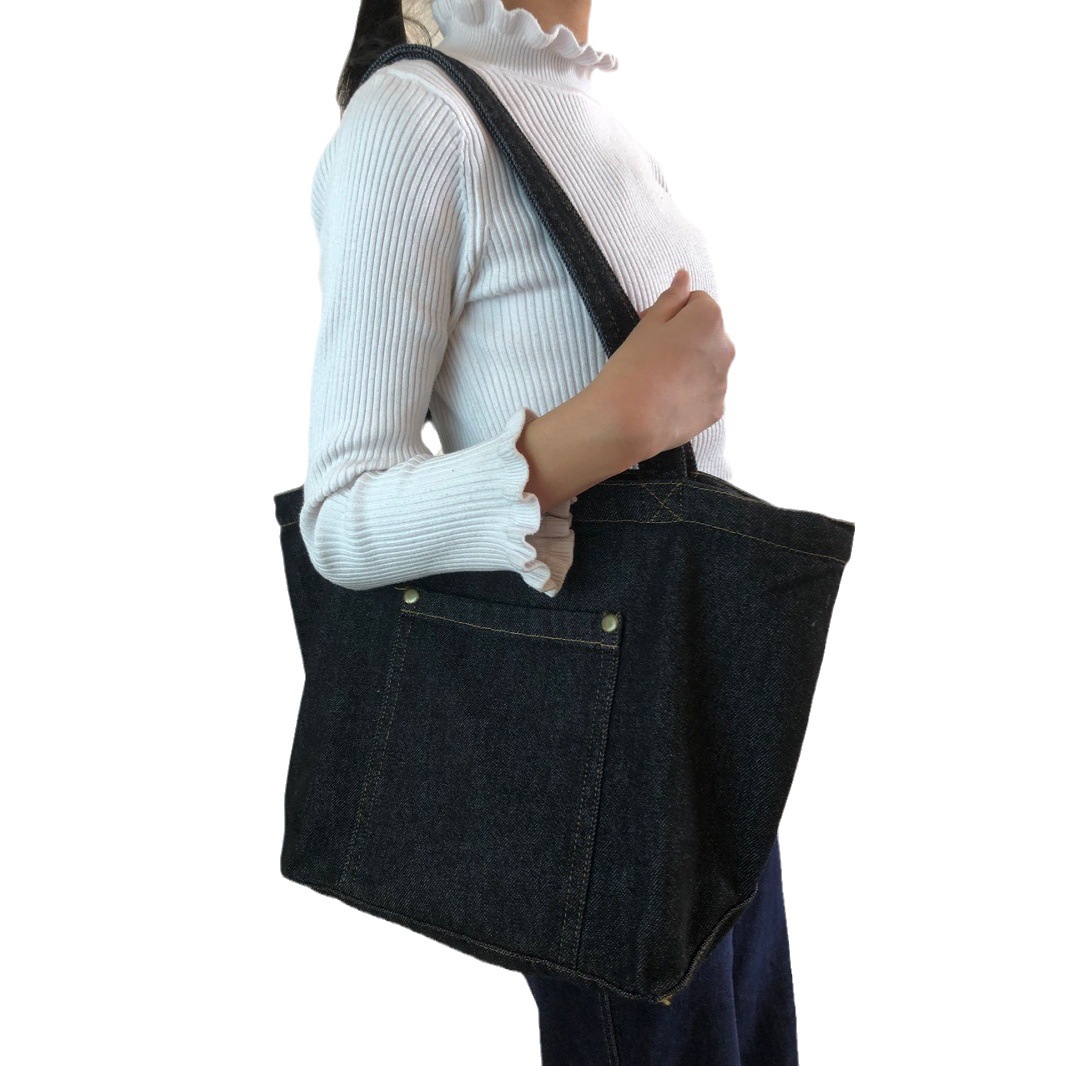 Sen es un bolso vaquero de hombro con bolsa de lona retro portátil bolsa de cercanías bolsa de recuperación de mochilas escolares bolsa de compras grande