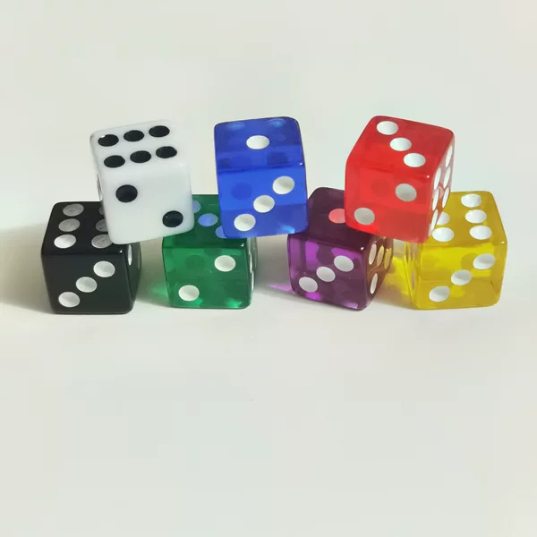 14mm Square Corner Transparent Dice No. 14 Right Angle Transparent Sieve Spot Acrylic Transparent Colorful Dice