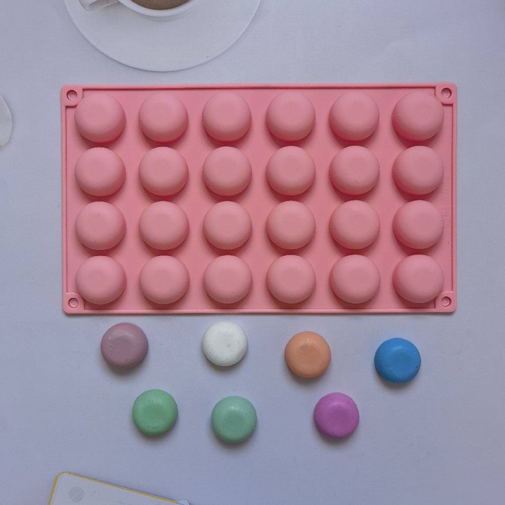 24 con un fondo plano semicircular 136 chocolate molde de silicona pudín molde de postre jabón utensilios