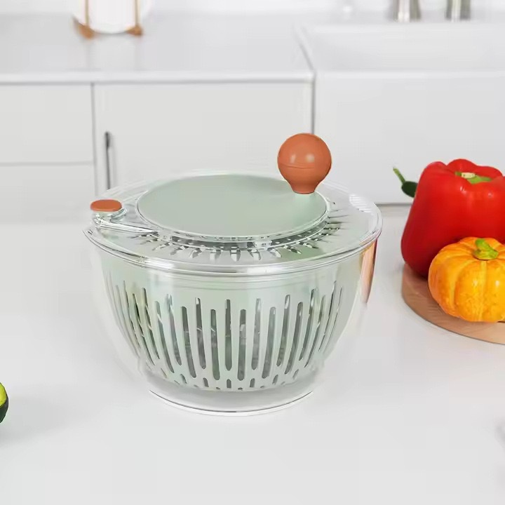 Cross-Border Draining Basket, Manual Centrifugal Spinner for Fruit Salad, Multifunctional Vegetable Dehydrator for Home Use
