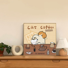 美拉德ins風餐廳裝飾畫美式復古客廳臥室掛畫卡通小眾過道擺畫