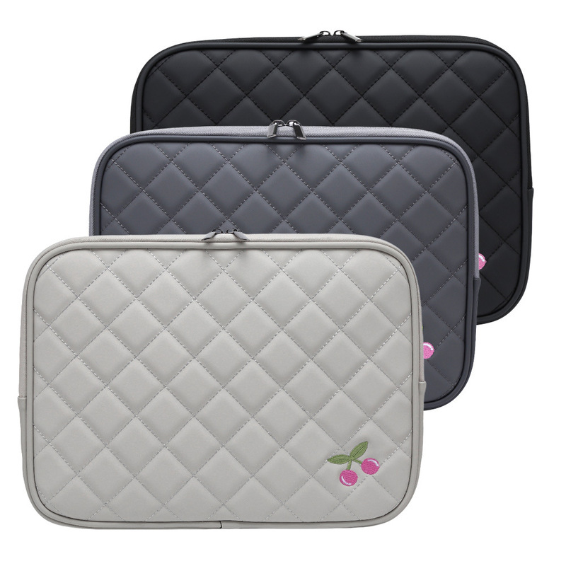 Cherry Embroidered Pu Tablet Bag, Quilted Laptop Sleeve, Waterproof, Anti-Drop, Shockproof Tablet Protector Cherry Embroidered Pu Tablet Bag, Quilted Laptop Sleeve, Waterproof, Anti-Drop, Shockproof Tablet Protector