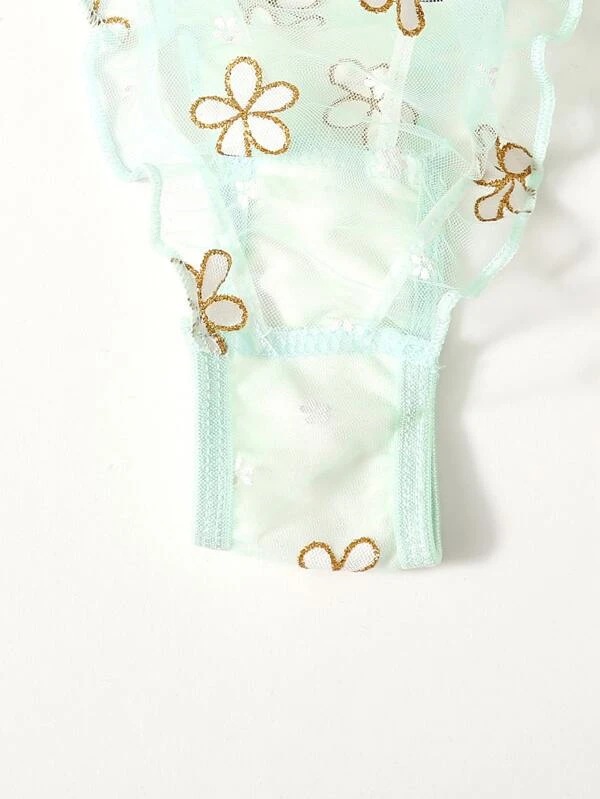 New Sexy And Fun Underwear Sexy And Cute Green Three Point Thin And Fun Lace Underwear_voghion.com