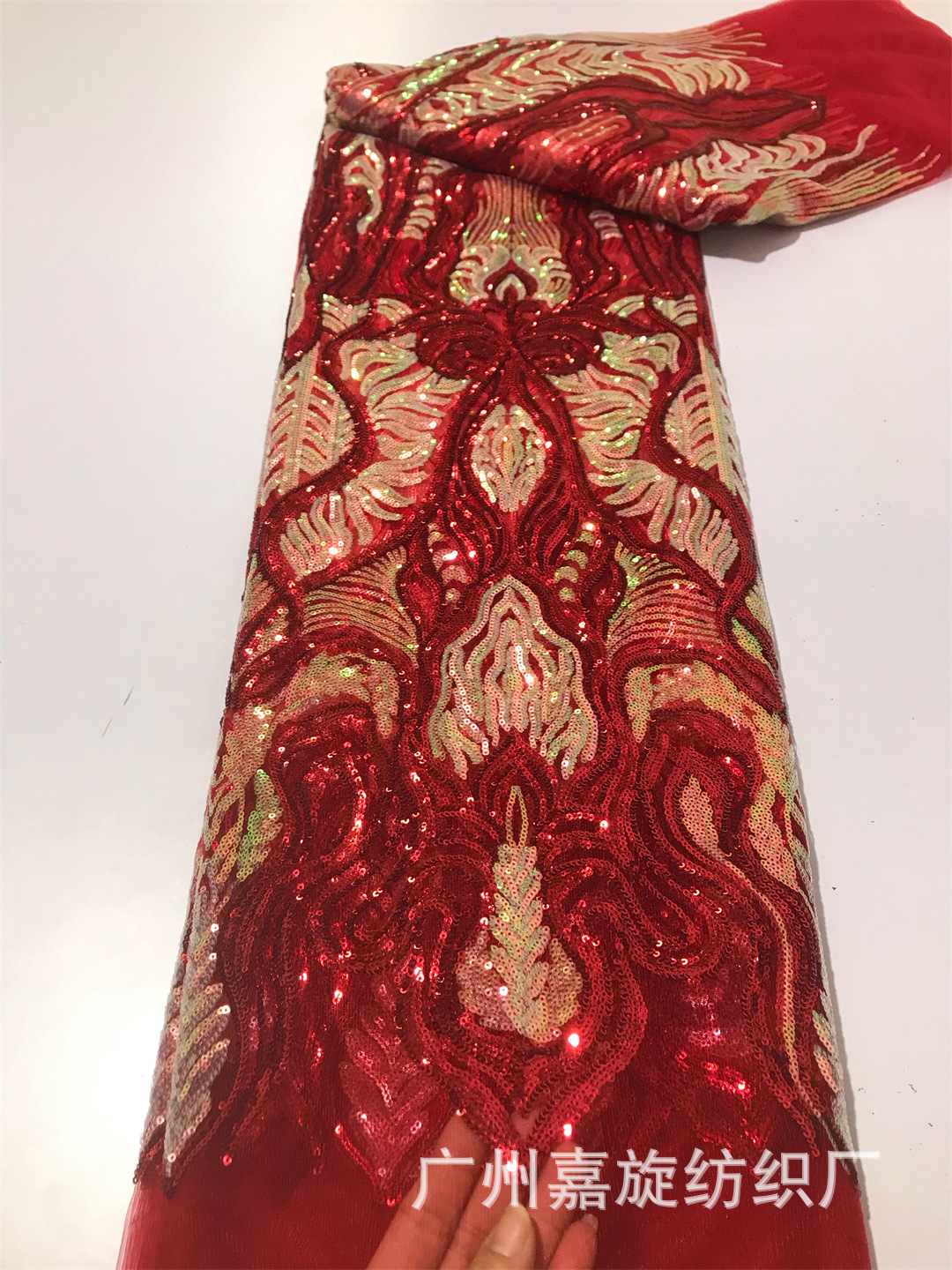 Lentejuelas encaje dos tonos costura cuentas bordado encaje vestido vintage africano falda lentejuelas tela jx3956