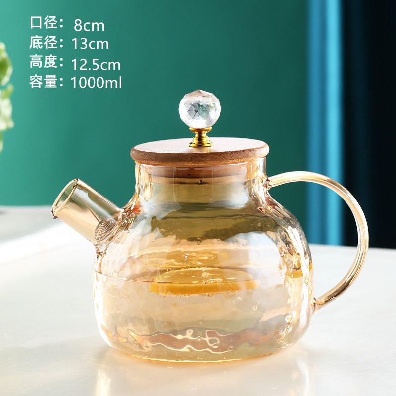 De vidrio hervidor de agua fría traje resistente al calor de alta temperatura de la tetera fruta de la flor tetera Taza refrigerador hogar agua hirviendo hervidor de agua fría