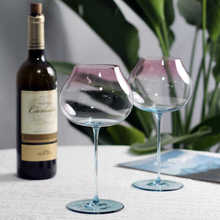 高颜值琉璃超薄渐变红酒杯家用水晶玻璃葡萄酒勃艮第高脚杯师酒具