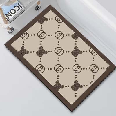 Avtomobil döşəmə paspasları — Carpet Quick-Drying Toilet Door Mat - bathroom-mat-gucci-gray-bear-4060cm
