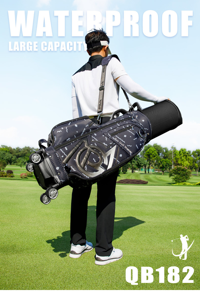 Túi golf PGM vỏ cứng có thể thu gọn, chứa 13 gậy, bốn bánh đa năng — Túi bóng đen [Vỏ cứng có thể thu vào/câu lạc bộ đặt ngược/túi trang sức nhung mài/bốn bánh đa năng] QB182, Túi bóng màu xanh [Vỏ cứng có thể thu vào/câu lạc bộ đặt ngược/túi trang sức nhung mài/bốn bánh đa năng] QB182 chi tiết 10