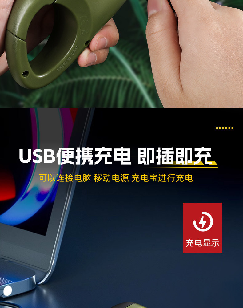 Flashlight with Hand-Cranked Power Generation, Solar Power Generation, Rechargeable Led Light, Multi-Functional Flashlight, Ultra-Long Battery Life, Strong Light