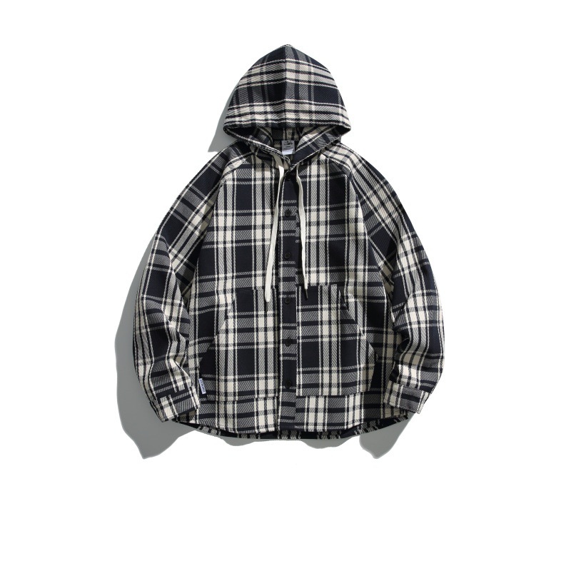 Spring Japanese retro colored jacket with hood for leisure