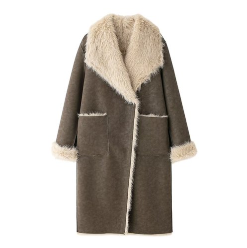 Amazon's cross-border foreign trade European and American women's clothing autumn and winter new double-sided long coat jacket