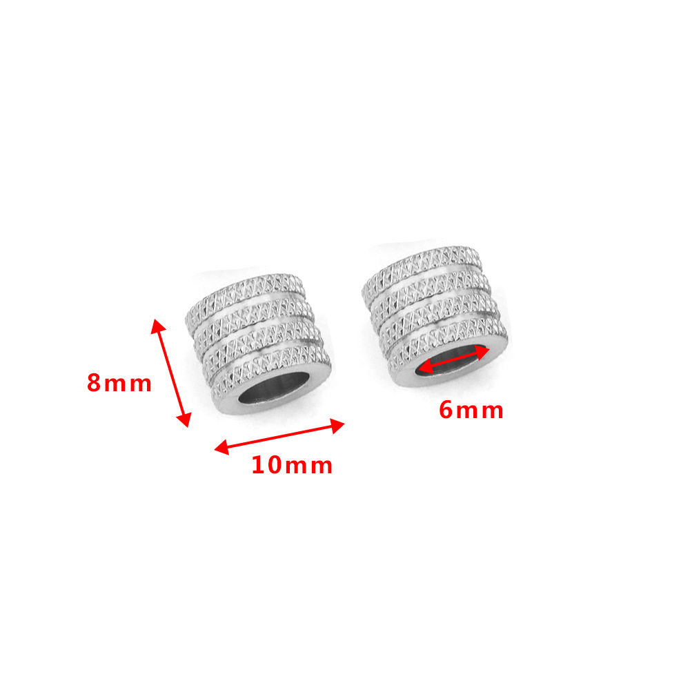 Cuentas de malla de acero inoxidable perlas de perforación perlas de tubo a través del agujero perlas de perforación de tubo largo cuentas de acero DIY accesorios de joyería hechos a mano en stock