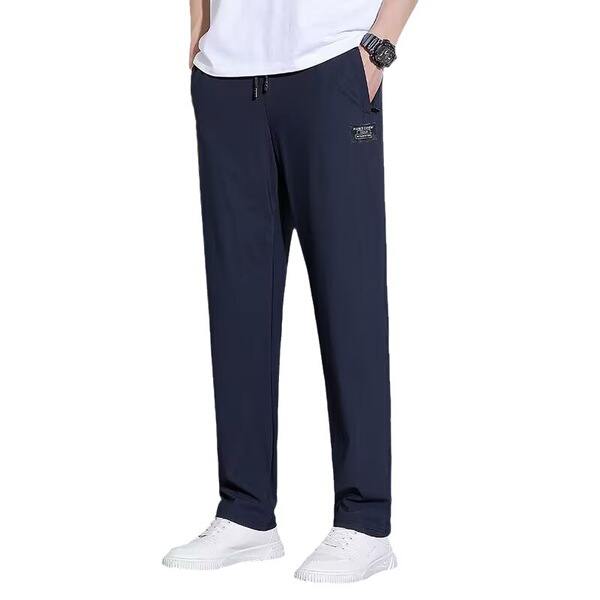 Men's summer silk elastic quick dry thin breathable trousers