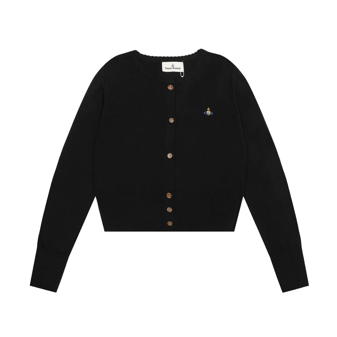 Шерстяной вязаный кардиган унисекс (Vivienne Westwood) Empress Dowager с вышитым сатурном, S–L