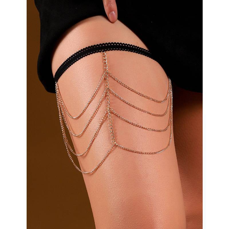 Joyas transfronterizas europeas y estadounidenses, cadenas de piernas de playa sexy personales, cadenas de club nocturno, cadenas de piernas multicapa de perforación simple