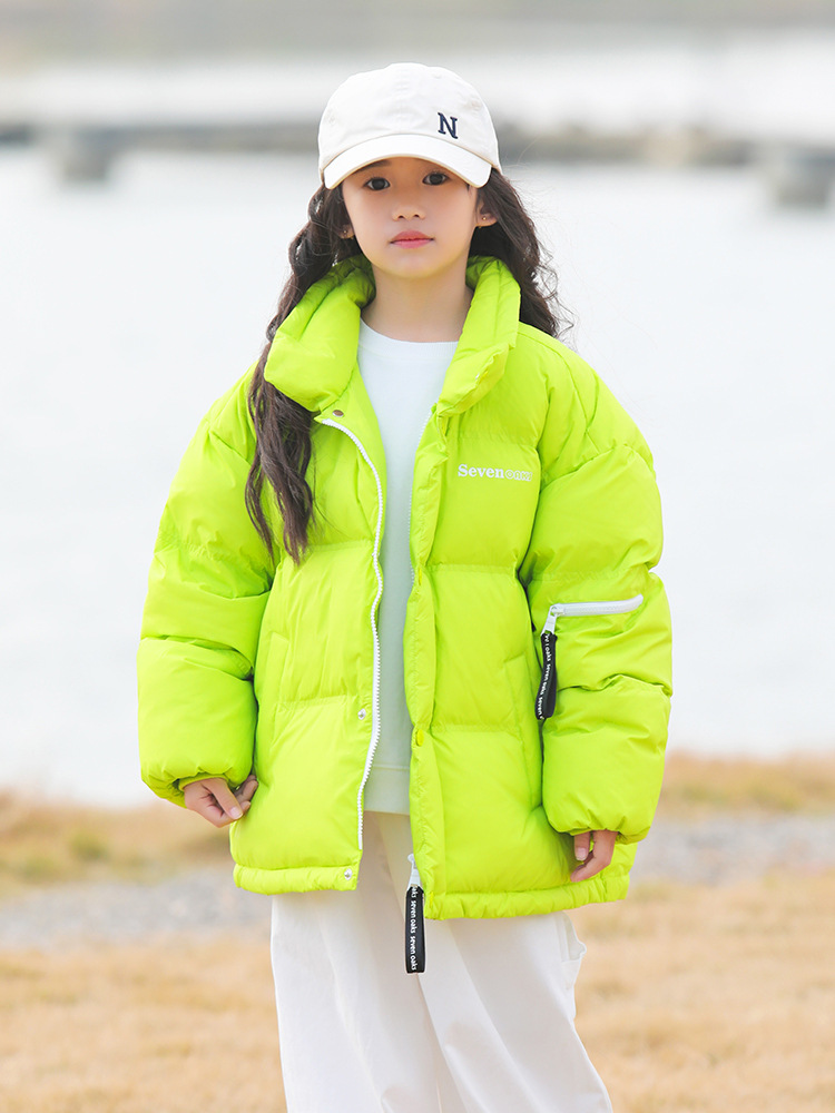 Children's short velvet demi-season down jacket for boys