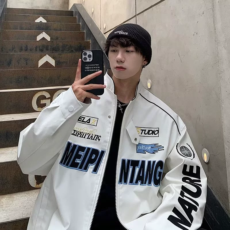 Removable retro jacket for beloved hip-hop style, baseball uniform, American style, oversize