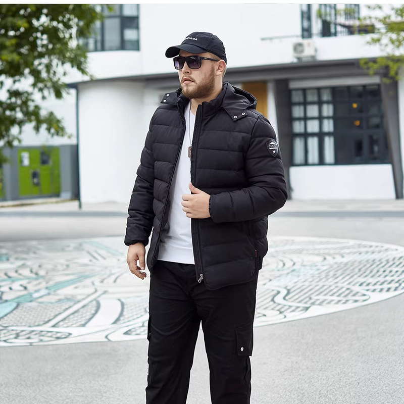 Winter New Style Thickened and Oversized Trendy Loose-Fitting Plus-Size Cotton Jacket for Big and Tall Individuals 586