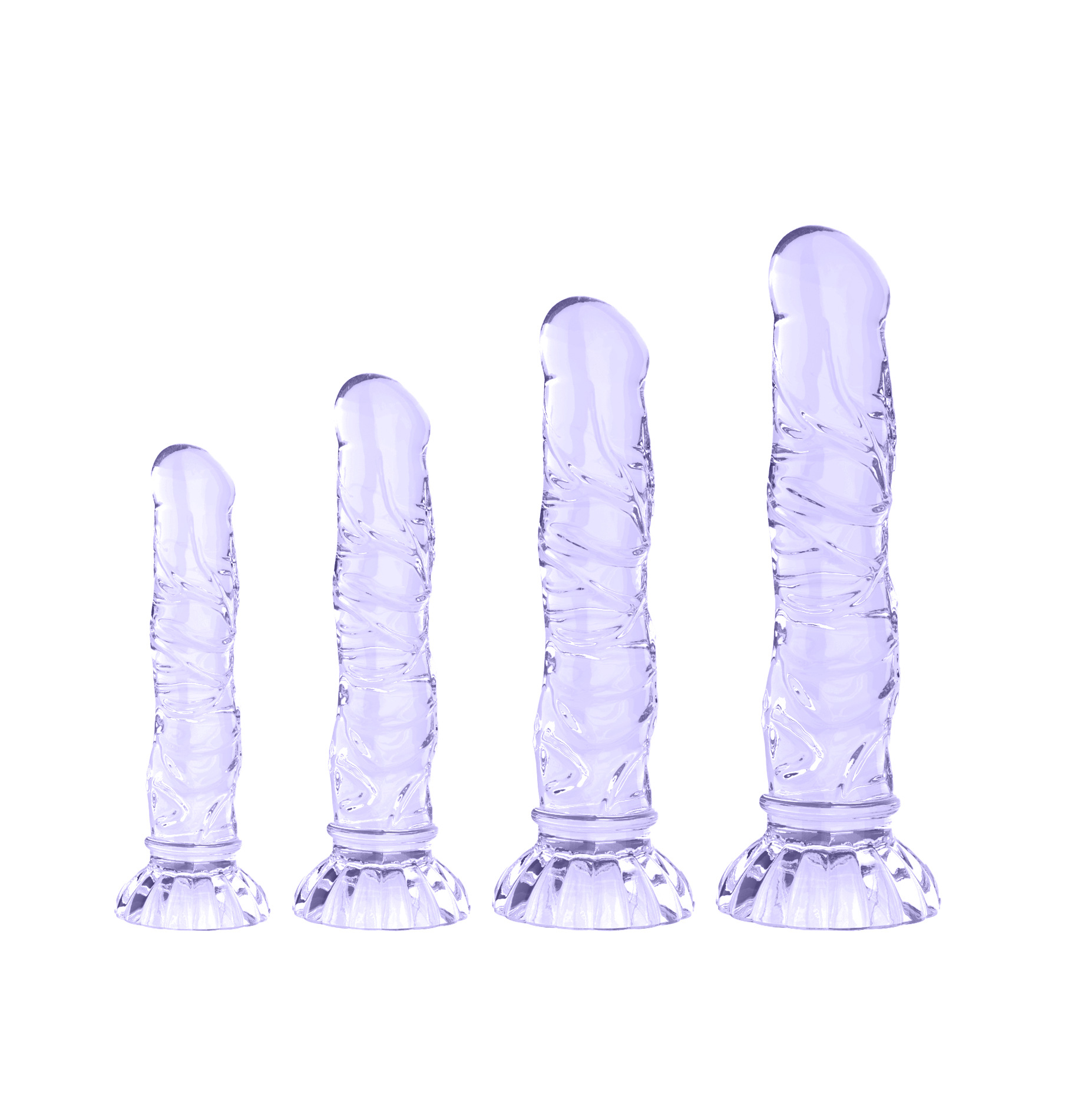 Crystal Chrysanthemum Suction Cup Dildo, Soft TPE Anal Masturbation Rod, Extra Large 19 cm — detail image 3