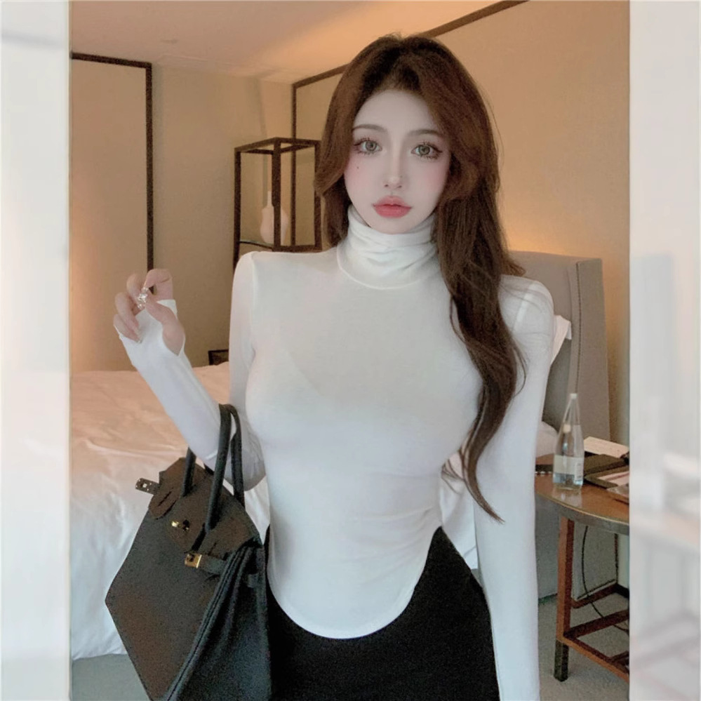 Base body-friendly demi-season sexy white T-shirt
