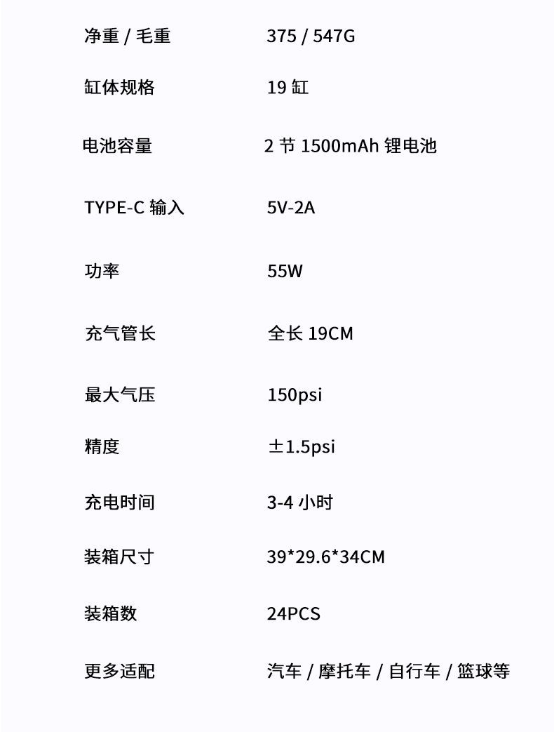 Car-Mounted Wireless Air Pump, Portable Multi-Functional Digital Display Emergency Air Pump, Tire Inflator for Electric Vehicles