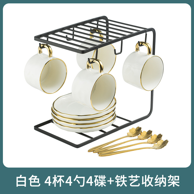 (White) 4 cups and 4 disc-Send a spoon+shelf
