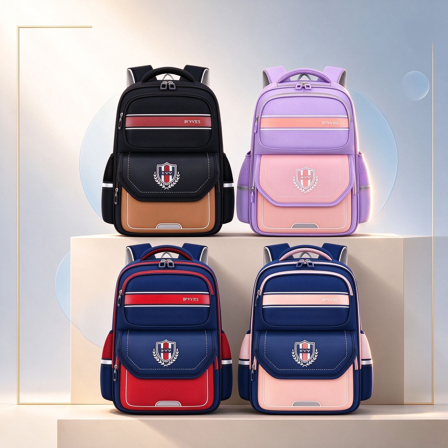 2026 New Model Elementary School Backpack British Style Children's Spine-Protecting and Weight-Reducing Logo Double-Shoulder School Bag