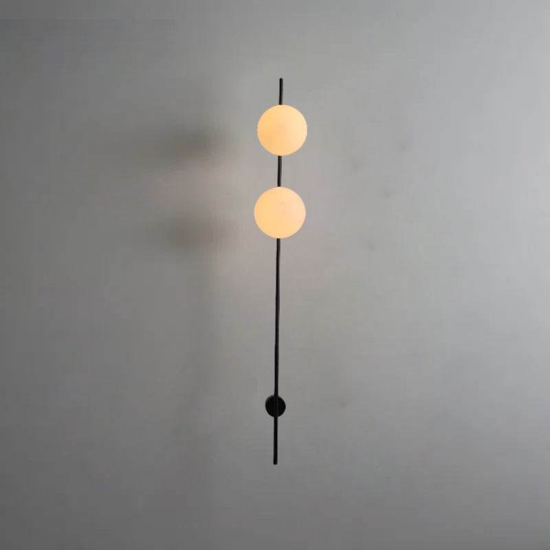 Minimalist Long Pole Wall Lamp Designer Guest Room Bedside Background Wall Aisle Corridor Simple Ball Glass Decorative Lamp