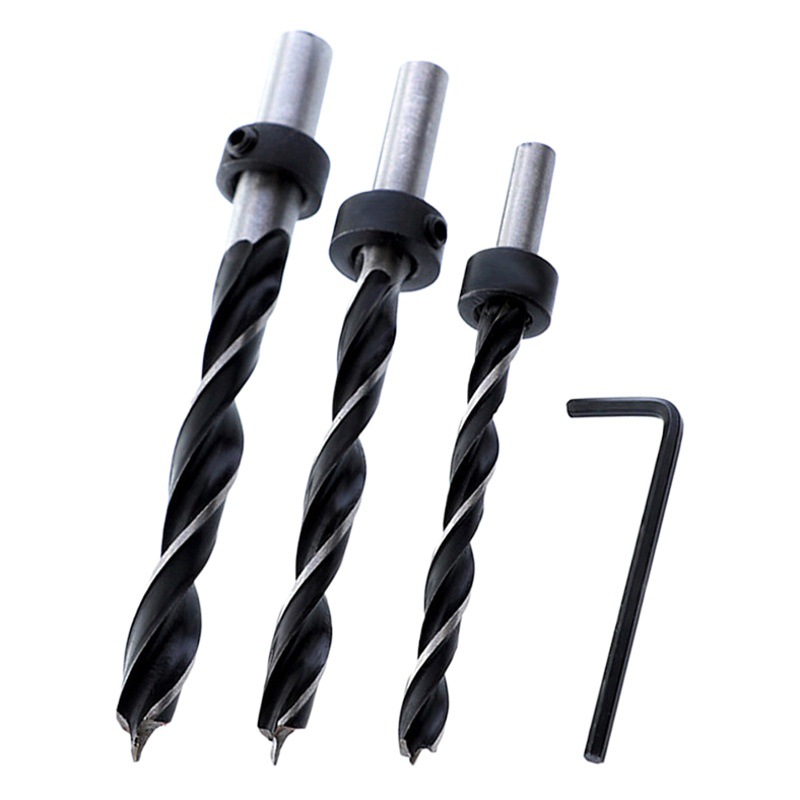 7-pieza de tres puntos taladro de carpintería 6/8/10mm anillo de límite de taladro traje oblicuo agujero localizador accesorios agujero
