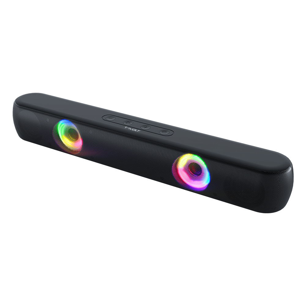 Trådlös BT-högtalare Färgglad RGB-ljuseffekt Äkta trådlös stereoljud med stöd för TF-kort Skrivbordsmultimediahögtalare_voghion.com