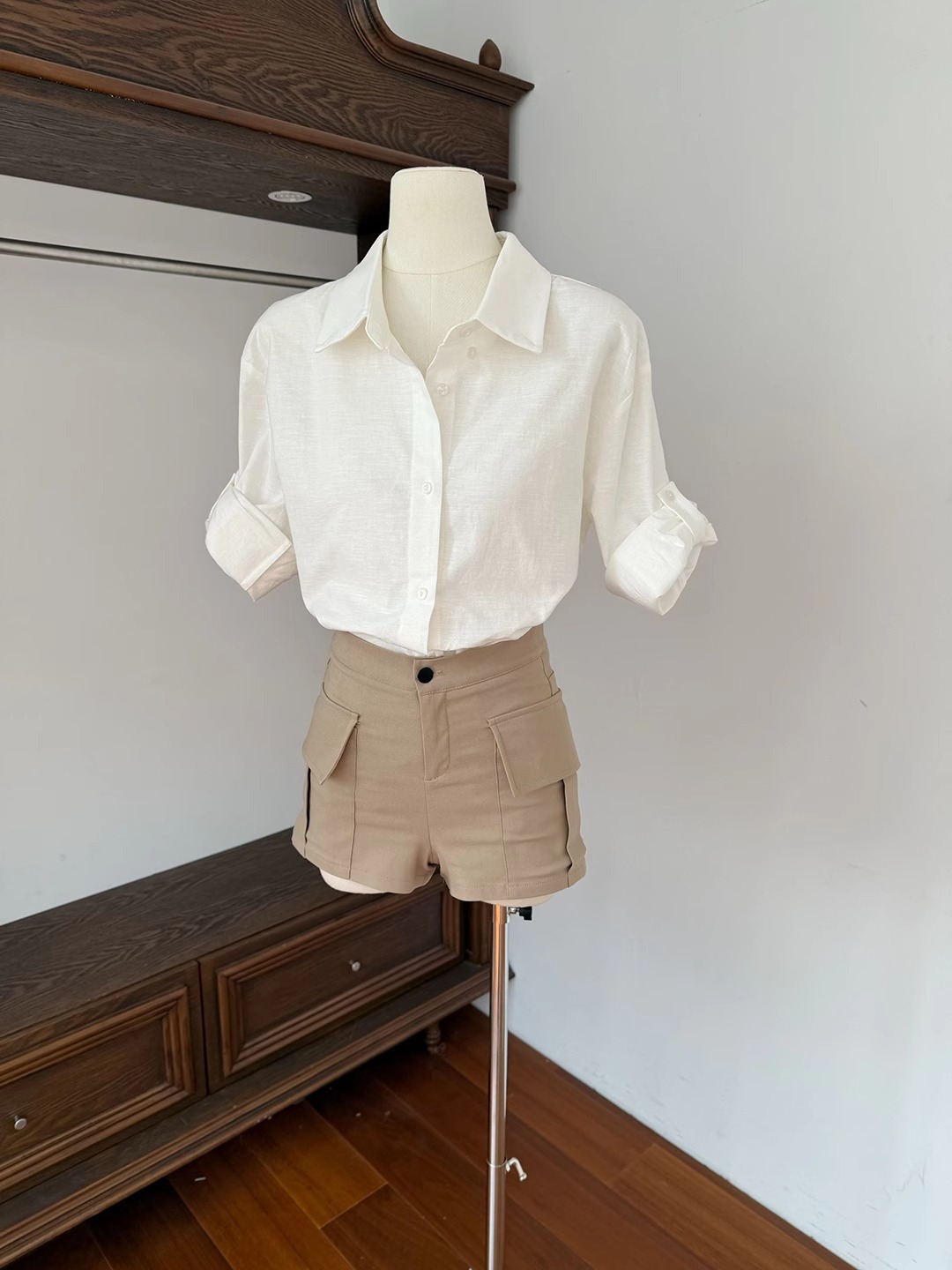 Linen Cotton Relaxed 100% Shirt Women's Spring and Summer New Polo Collar Casual Top 3