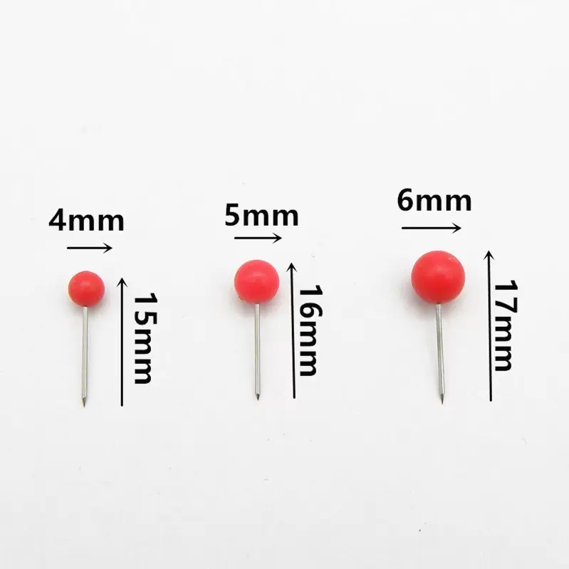 工厂加工定制彩色塑料大头针软木板标记地图钉固定办公圆球图钉