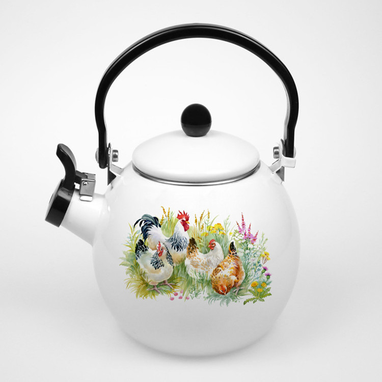 2.2L搪瓷鸣叫壶 珐琅水壶 搪瓷壶 开水壶 可加热出口日本