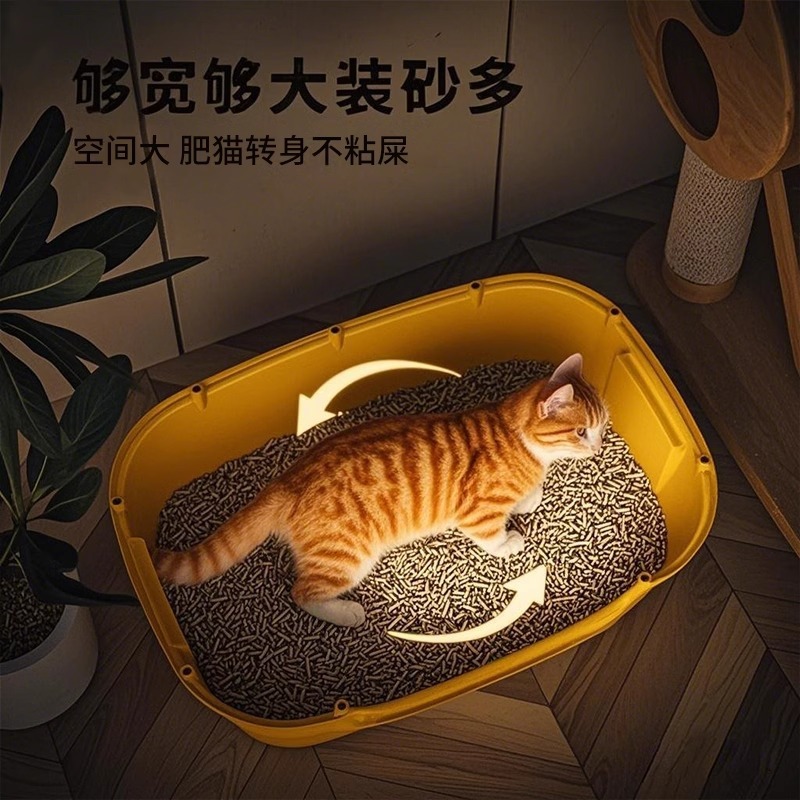 新款大号猫砂盆猫耳朵全封闭式高围栏防外溅猫屎盆源头工厂批发|undefined