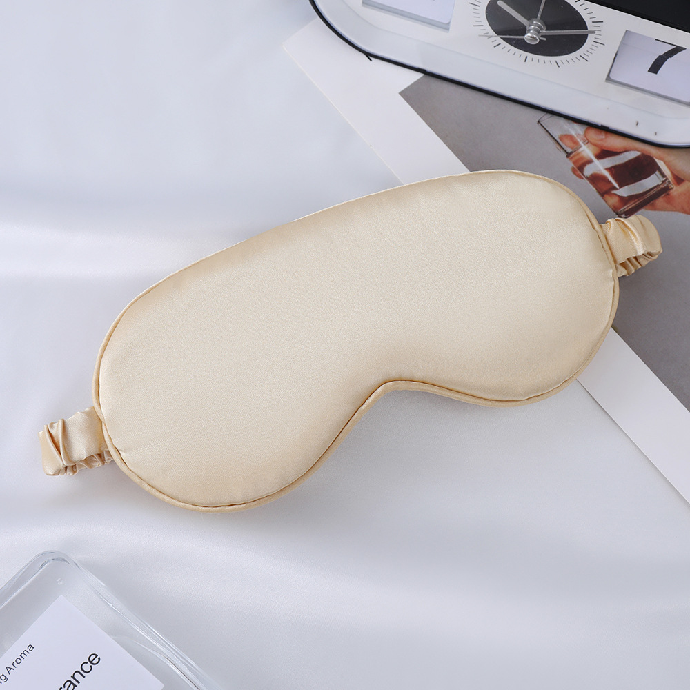Máscara de Ojos de seda artificial de doble cara de seda de morera sombreado máscara de ojo del sueño logotipo impreso viajes al aire libre esencial en stock al por mayor