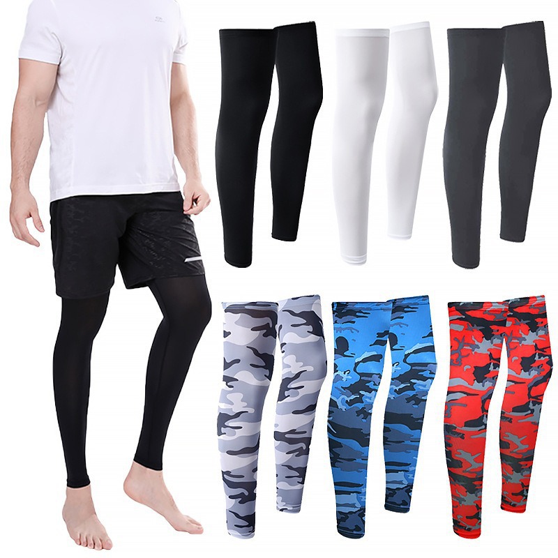 Summer Outdoor Cycling Sun Protection Leg Covers Basketball Sports Knee Pads Running Leggings Ice Socks Foot Covers Ice Silk Sleeves