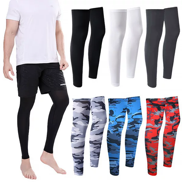 Summer Outdoor Cycling Sun Protection Leg Covers Basketball Sports Knee Pads Running Leggings Ice Socks Foot Covers Ice Silk Sleeves