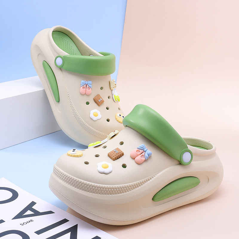 Summer platform platform clogs, height-increasing, comfortable sandals for women, perfect for outdoor wear, sports, non-slip, beach, and sandals.