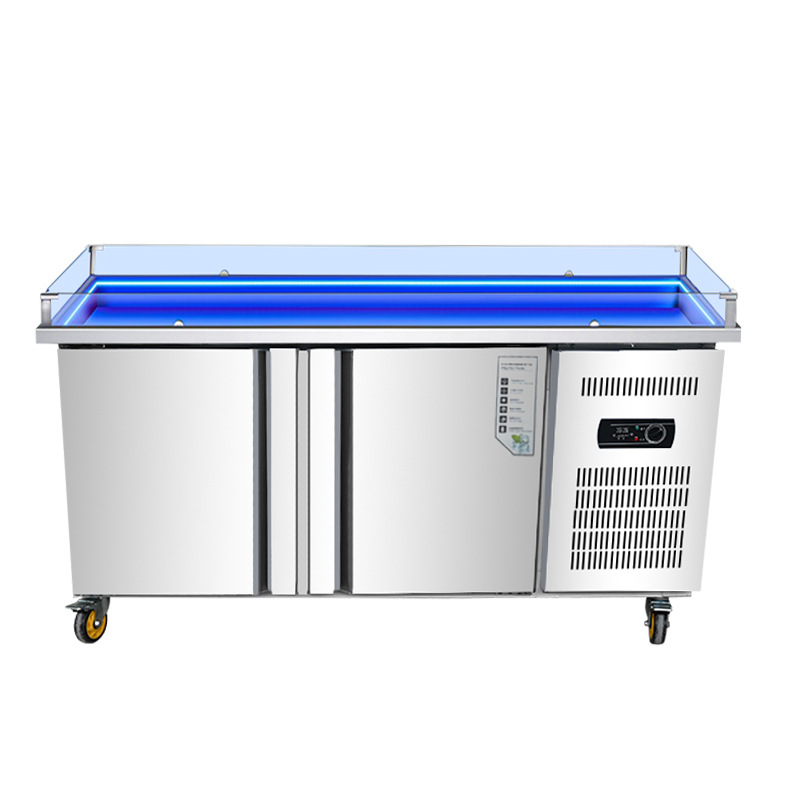 超市凉菜咸菜酱菜冷藏柜水果捞保鲜展示柜商用开槽冰台沙拉台卤货