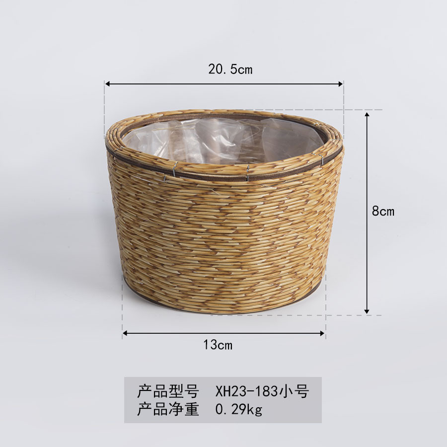 Cesta de tejido nórdica tejida de paja sala de estar plantación verde planta de plantación de interior decoración floral creativa