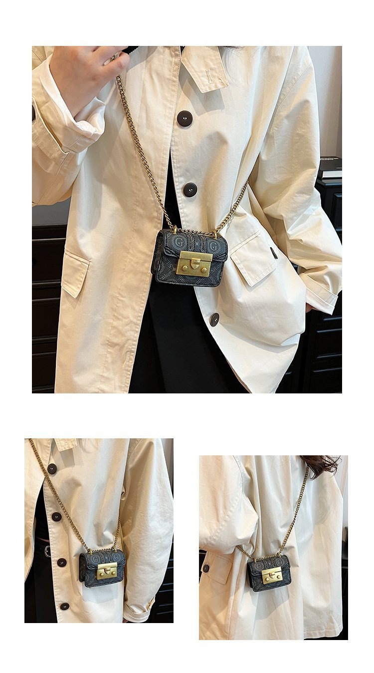Nicho de moda mini cadena bolso de mujer 2026 nuevo bolso cuadrado simple diario bolso de tela de mujer