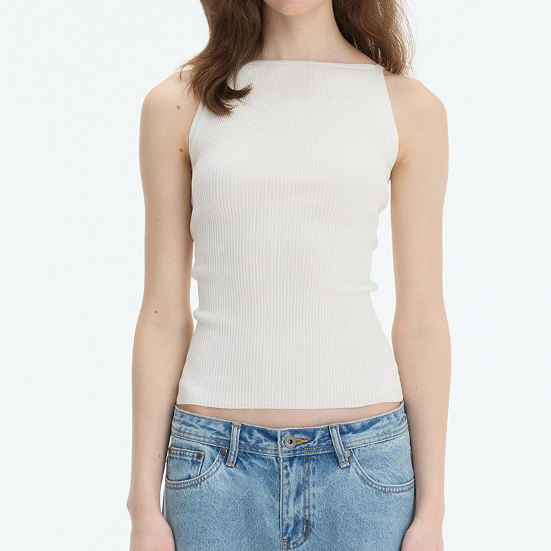 In-Stock Lyocell Linen Off-Shoulder Knit Ribbed Camisole Classic Versatile Sleeveless Top for Outerwear In-Stock Lyocell Linen Off-Shoulder Knit Ribbed Camisole Classic Versatile Sleeveless Top for Outerwear