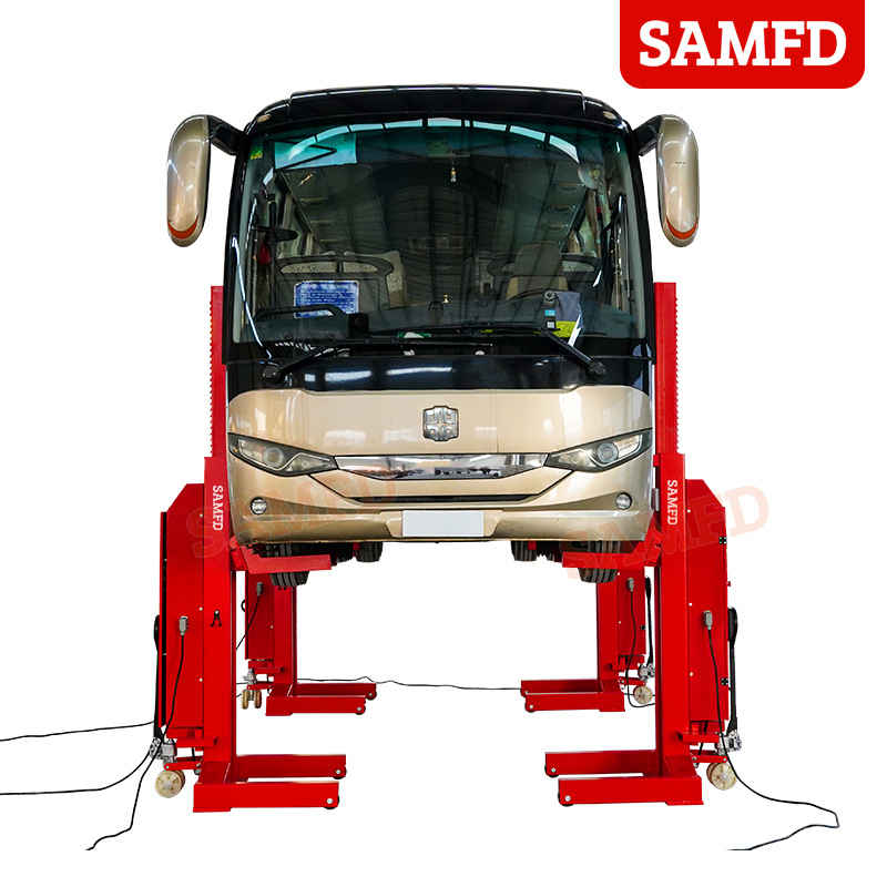 Elevador de cuatro columnas móvil de soporte neumático elevador de mantenimiento de automóviles de autobús camión equipo hidráulico de camión