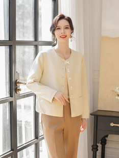 Leather Coat Middle-aged Women's 2025 New Spring and Autumn Casual Top Chanel Style Mother's Western Style Round Neck Jacket