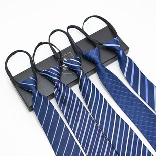 Men's business easy-to-pull commuter tie administrative uniform group zipper tie lazy tie manufacturers wholesale