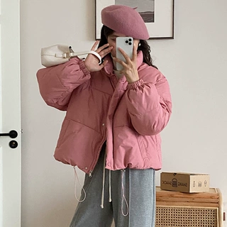 外贸冬季2025年新款棉衣外套韩系面包服棉袄女小个子短款聚酯棉服